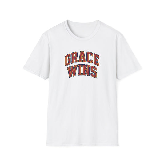 Grace Wins Bold Text T-Shirt